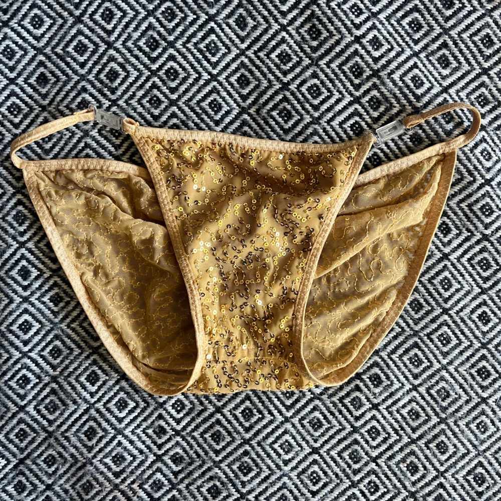 Gold Sequin Sparkly Cheeky Bottoms